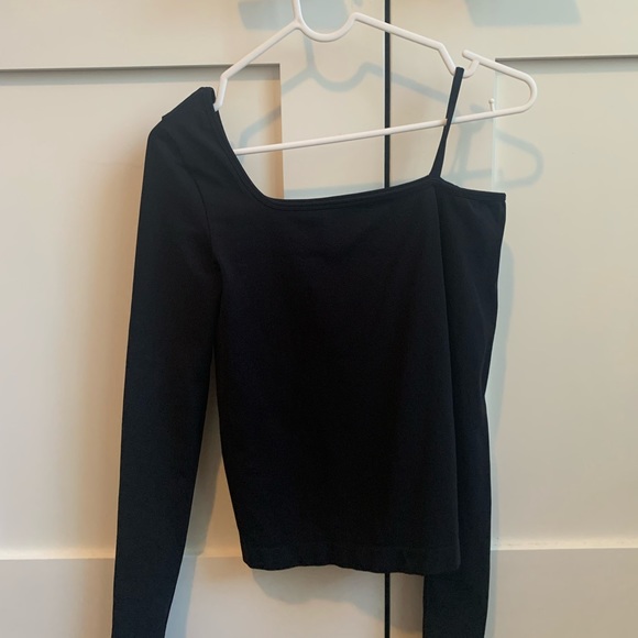 Helmet Lang black one-shoulder t-shirt - Picture 10 of 11